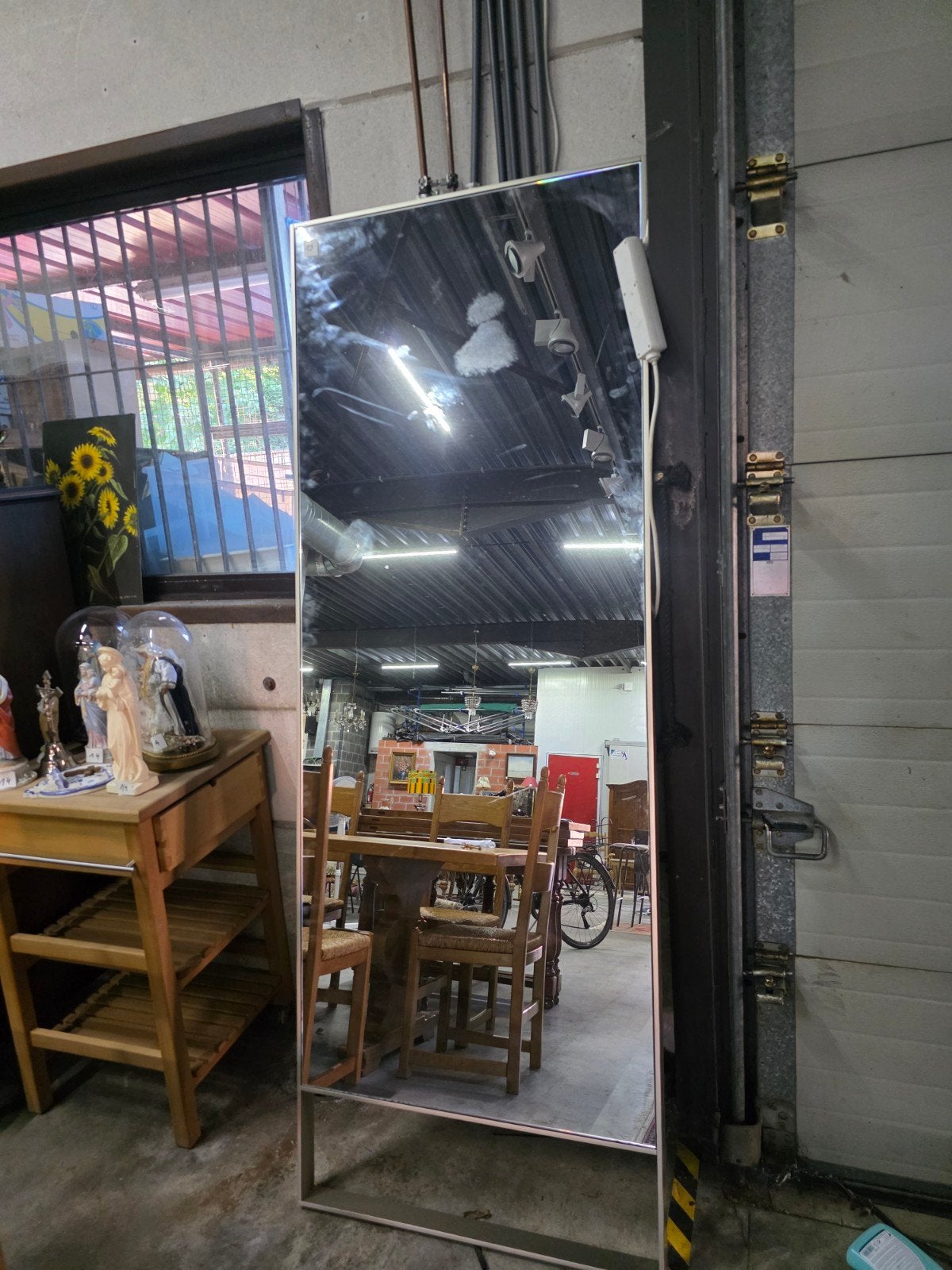 Grote zware passpiegel met aluminium frame, Enlèvement
