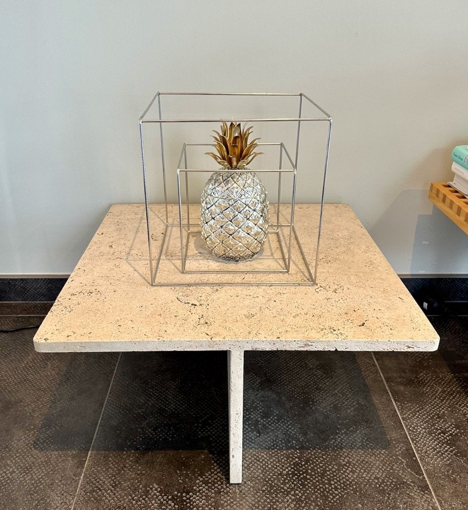 table d'appoint en travertin design vintage des années 1970, Enlèvement, Comme neuf