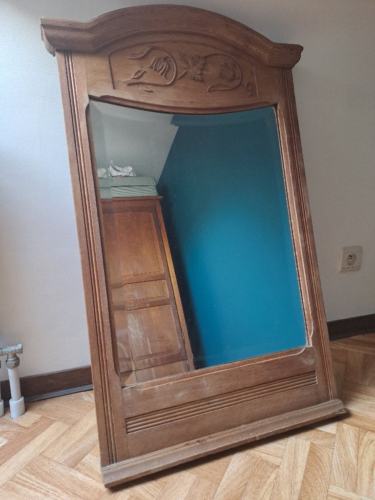 Miroir ancien, Antiquités & Art, Enlèvement, Rectangulaire, 50 à 100 cm, Moins de 100 cm
