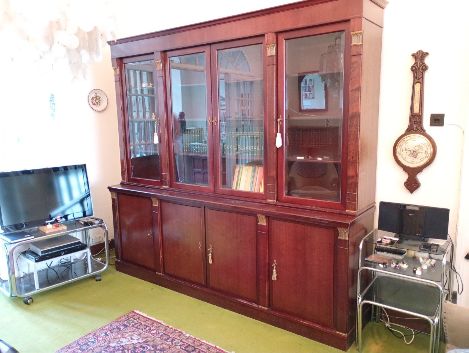Prachtige Klassieke Mahonie Bibliotheekkast Empire, Huis en Inrichting, Ophalen, Gebruikt, Overige houtsoorten, Empire