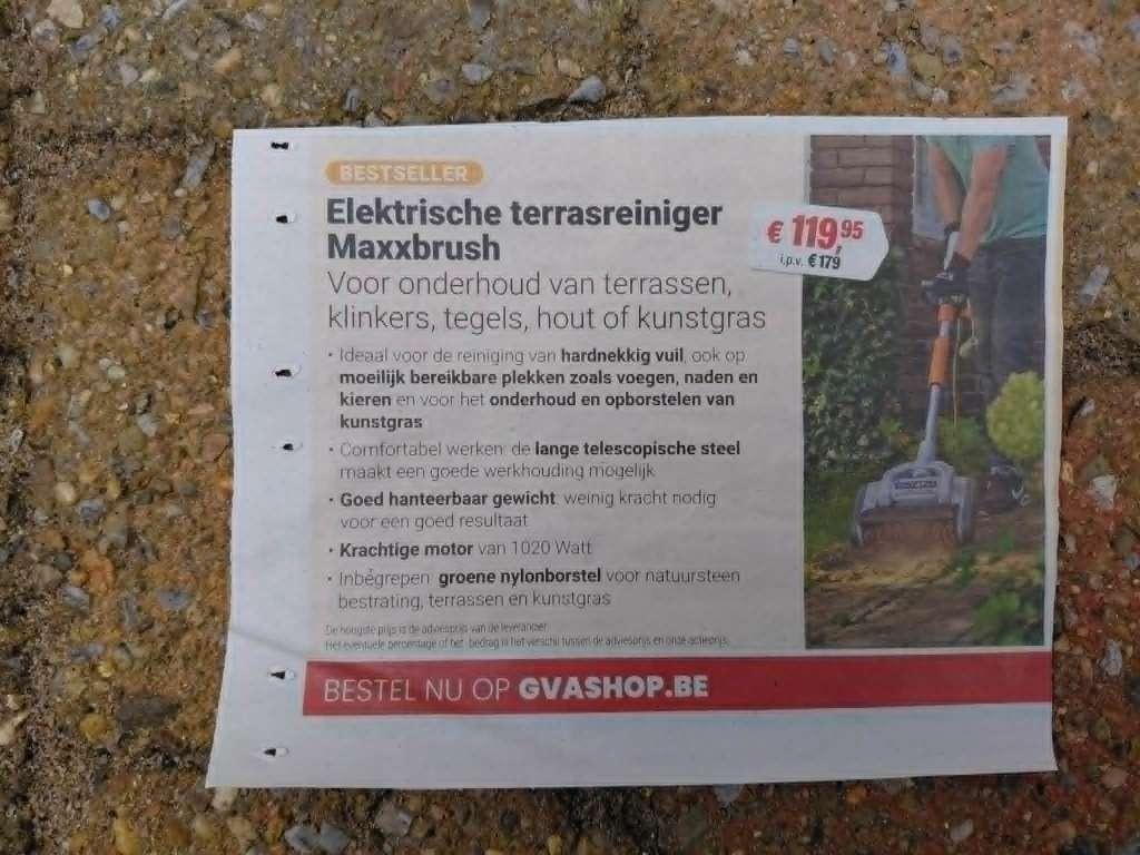 elektrische terrasreiniger, Ophalen, Zo goed als nieuw