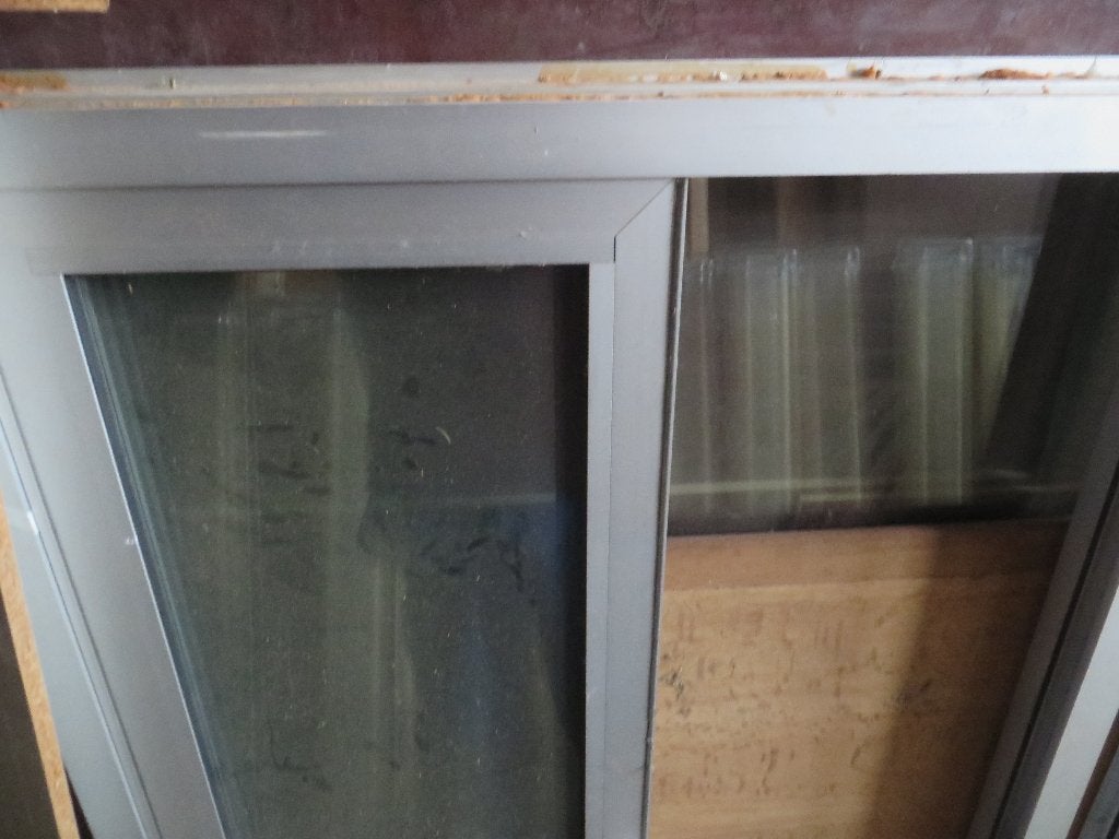 alu schuifraam en vast raam, Doe-het-zelf en Bouw, Gebruikt, Raamkozijn, Aluminium, Inclusief glas