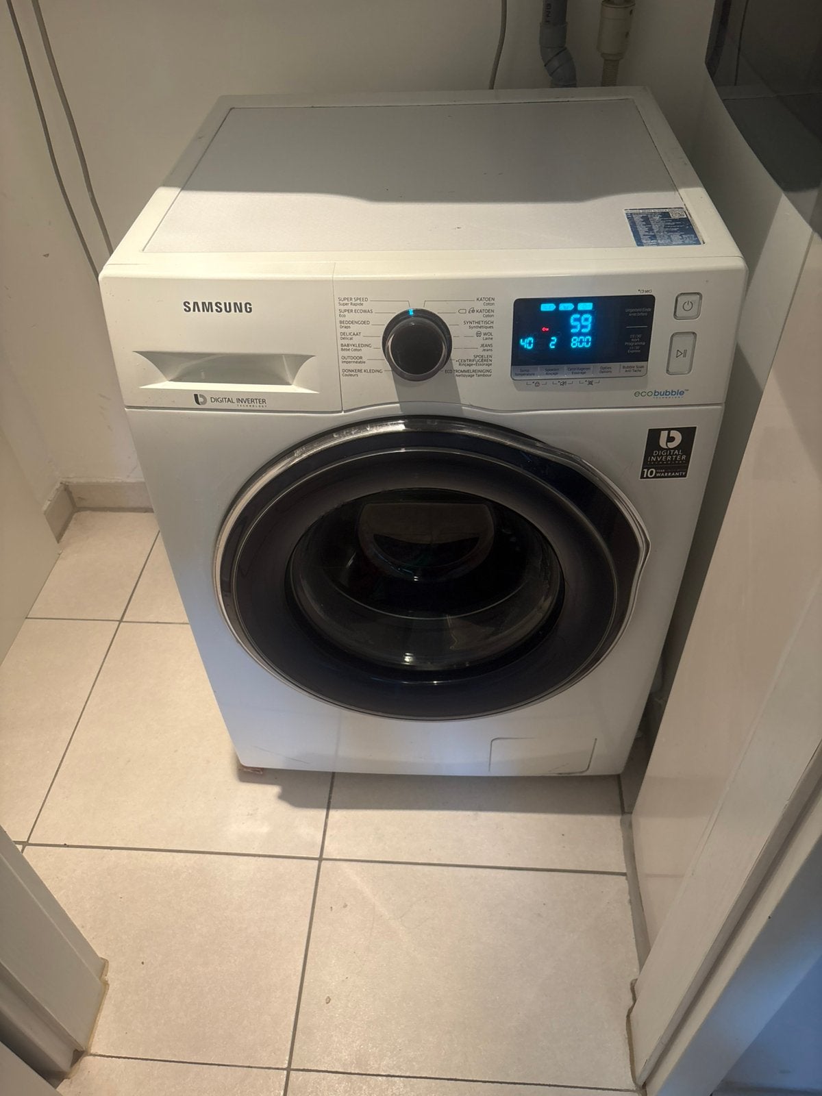 Machine à laver SAMSUNG WW91J6400CW/EN, Electroménager, Lave-linge, Enlèvement, Comme neuf