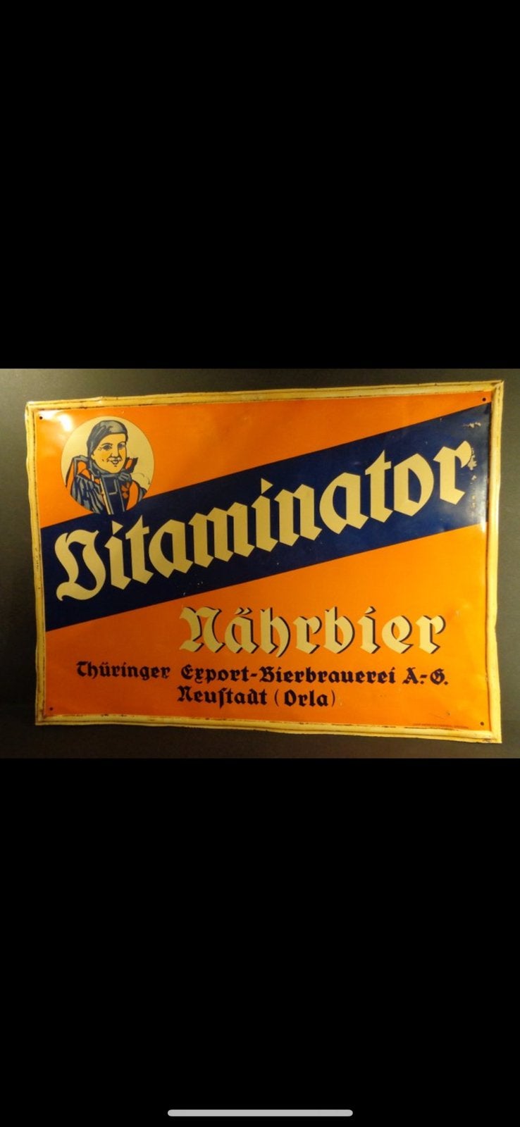 Vitaminator Nährbier Plaque publicitaire allemande  1930, Collections, Enlèvement, Comme neuf