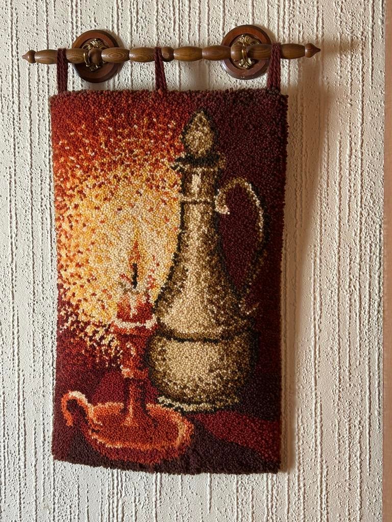 Tapis mural vintage, Maison & Meubles, Tapisserie murale, 42 cm, Orange, Textile