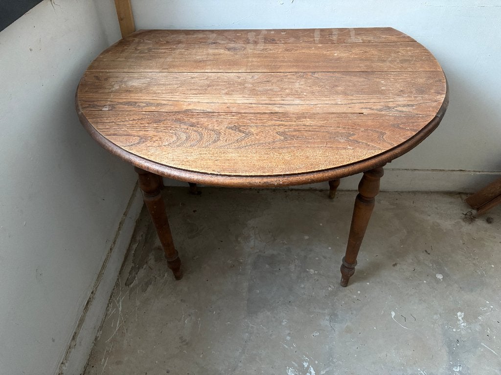 Table ronde pliante en bois style vintage, Enlèvement