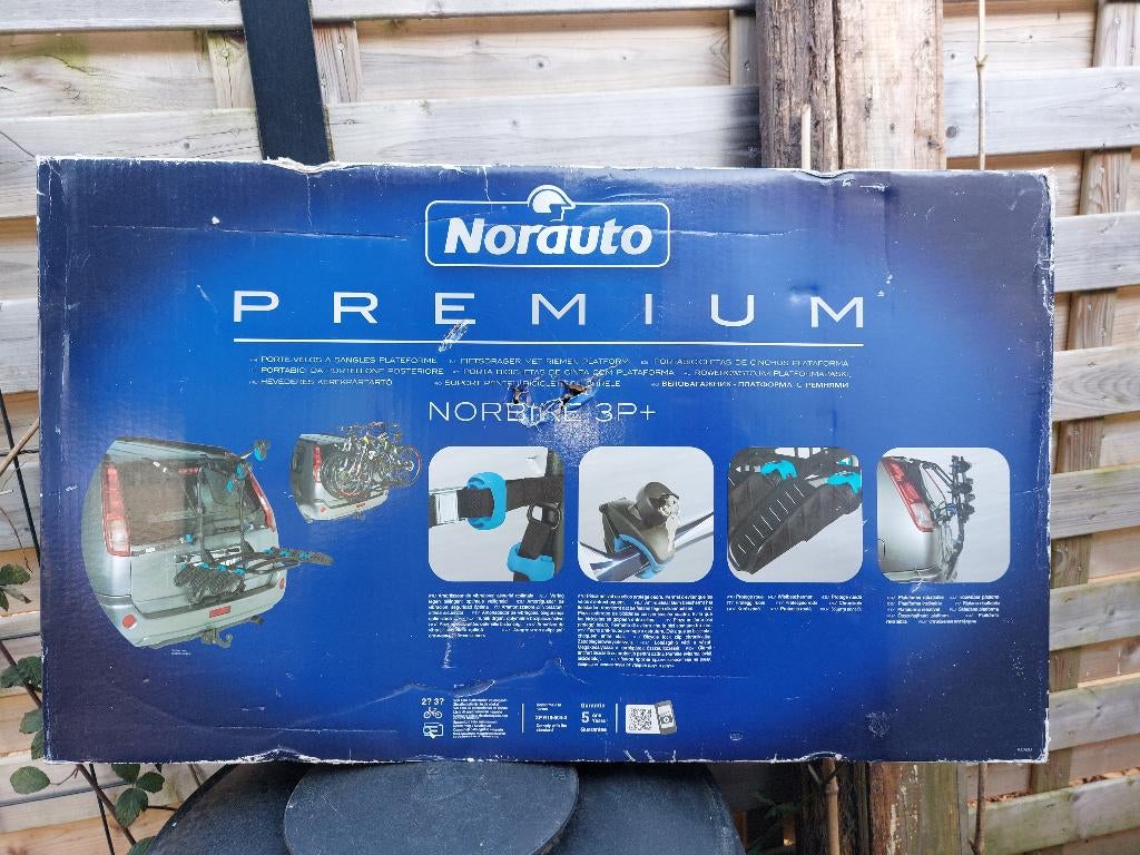 Fietsendrager Norauto Norbike 3P+ (Zonder trekhaak nodig!), Auto diversen, Fietsendragers, Ophalen, 3 fietsen of meer, Nieuw, Achterklepdrager