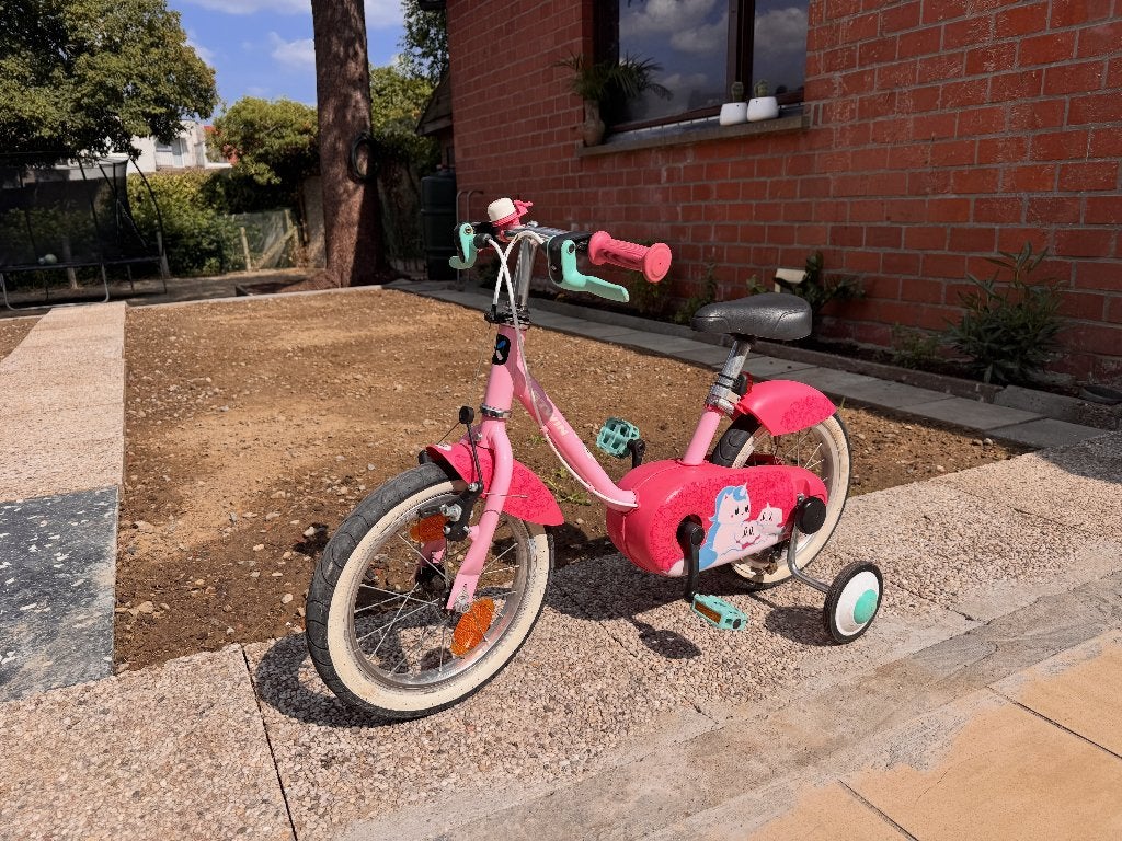Kinderfiets - BTWIN Kids - 14 inch 500 Unicorn, Fietsen en Brommers, Fietsen | Kinderfietsjes, Ophalen, Zijwieltjes, Gebruikt
