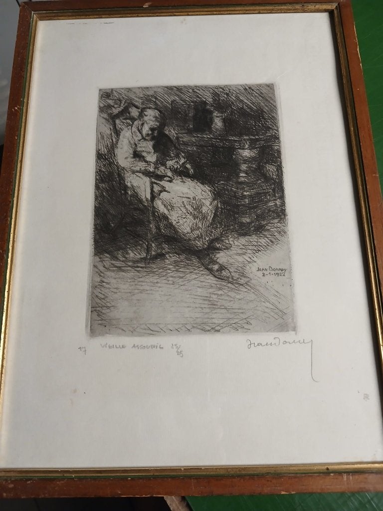 eau forte signee jean donnay 3, Antiquités & Art, Art | Eaux-fortes & Gravures, Enlèvement ou Envoi, Encadré