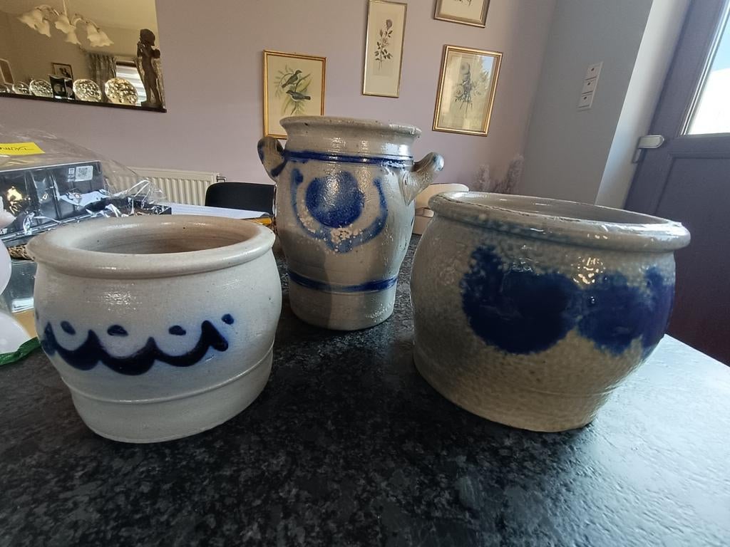 Lot de 3 pots en grès