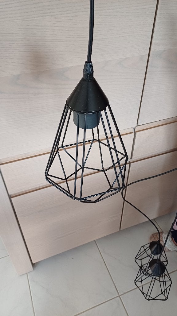 lampe suspendue 3 x noire, Maison & Meubles, Enlèvement, Comme neuf