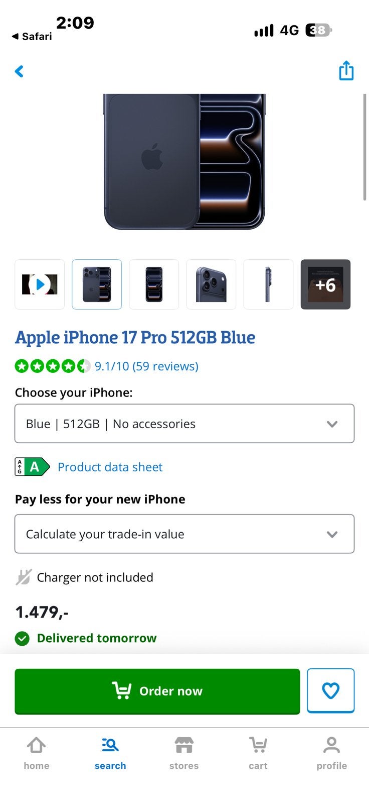 Iphone 17 pro, Télécoms, Enlèvement, Utilisé, Bleu, IPhone 17 Pro