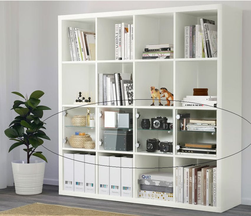 4 vitrine-inzetstukken (wit) voor Ikea Kallax kasten, Ophalen, Minder dan 50 cm, Met deur(en), Glas