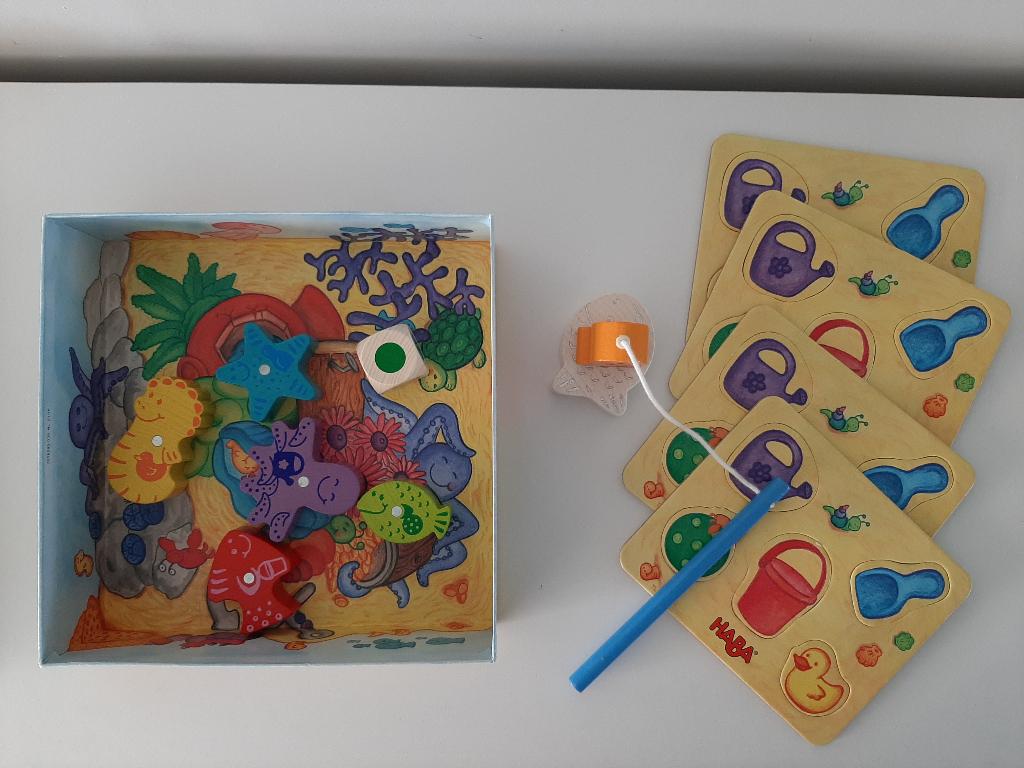 Haba gezelschapsspel kind - visjes vangen, Een of twee spelers, Ophalen of Verzenden, Gebruikt, Haba