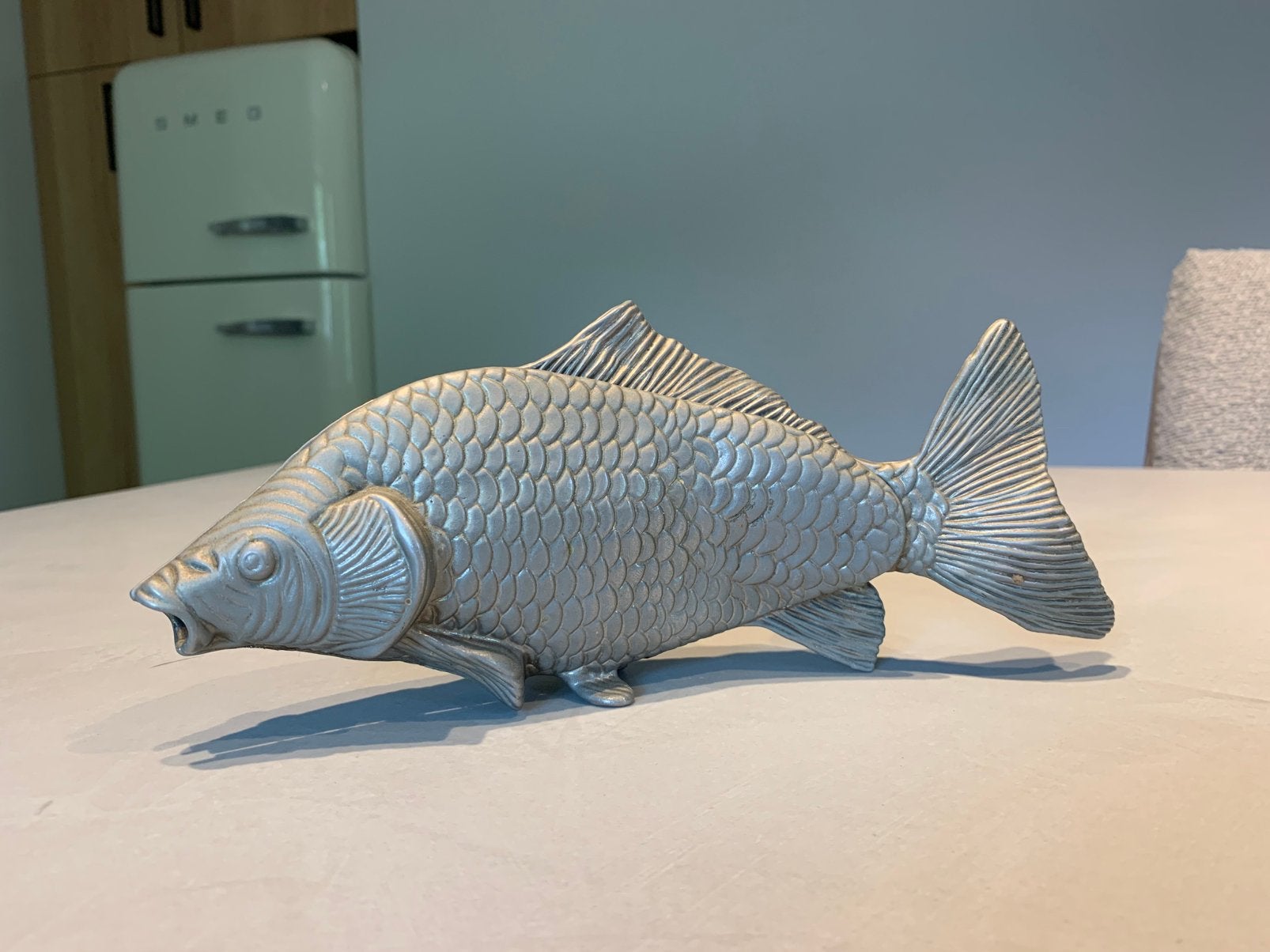 Vintage Verzilverde Karper Brievenhouder Italië, jaren '60, Antiek en Kunst, Ophalen of Verzenden