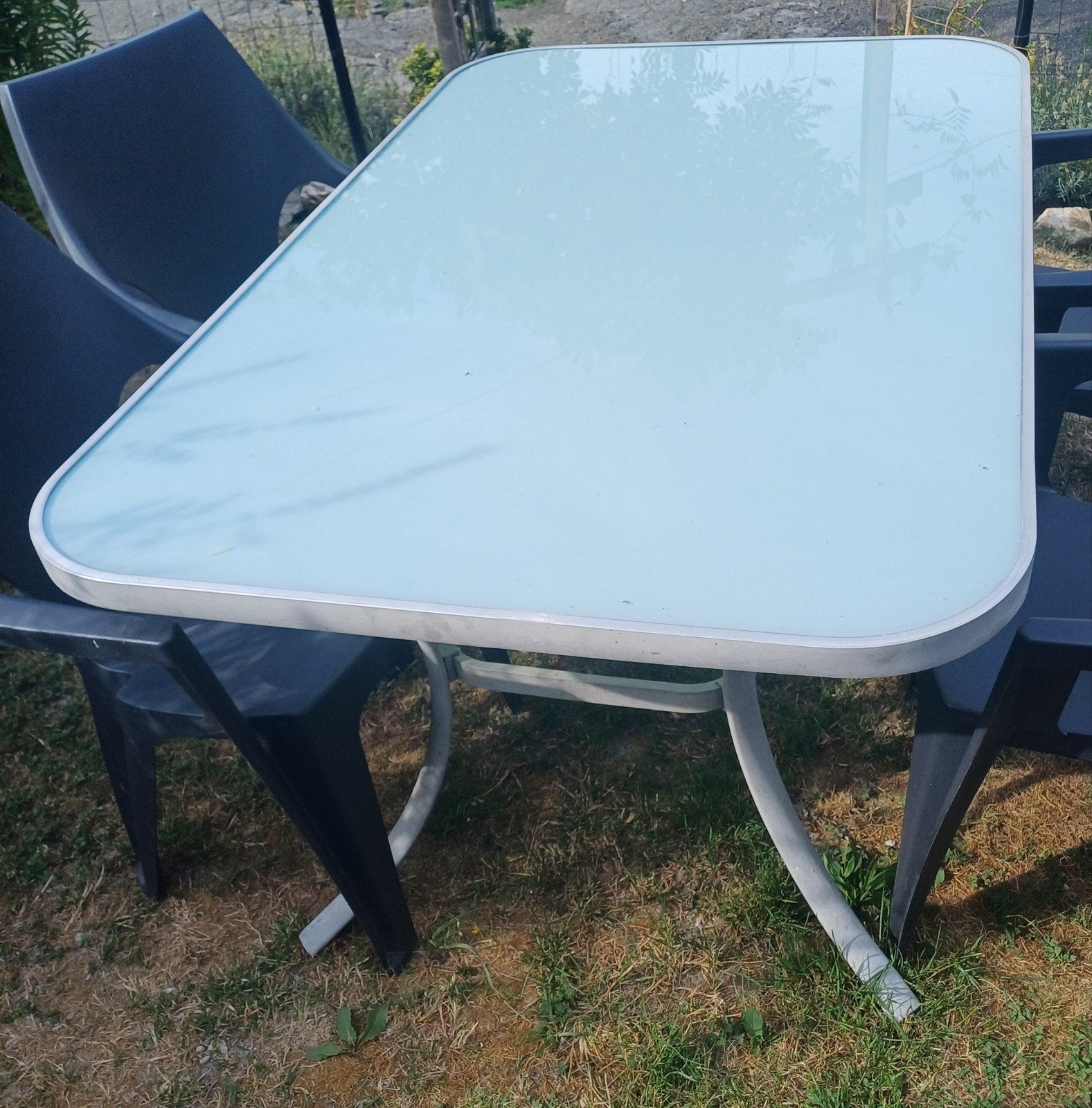 table de jardin sans les chaises, Jardin & Terrasse, Enlèvement, Utilisé, Rectangulaire, Métal