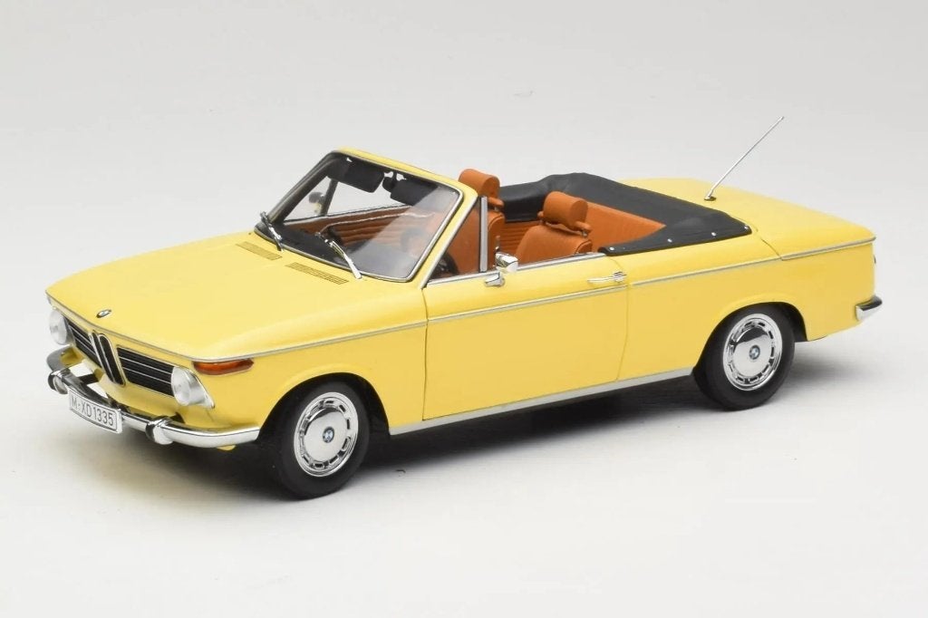 BMW 2002 Cabrio 1971 Geel BMW Dealer Edition 1/18, Hobby en Vrije tijd, Modelauto's | 1:18, Ophalen of Verzenden, Nieuw, Auto
