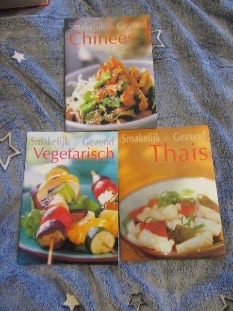 3 kookboekjes : Smakelijk en gezond : Vegetarisch + Thais +, Livres, Enlèvement ou Envoi, Utilisé, Asie et Oriental, Végétarien