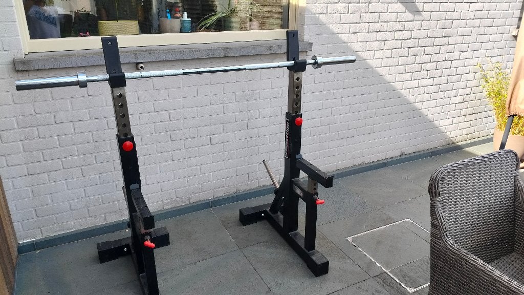Atx/barbarian squat stands, Enlèvement, Comme neuf, Bras, Set d’haltères