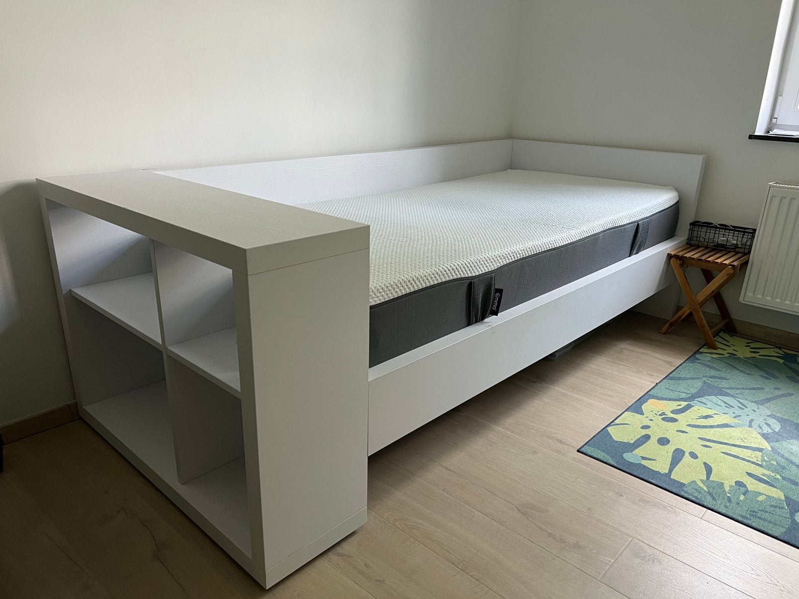 Kajuitbed met boekenrek, Huis en Inrichting, Ophalen, Gebruikt, Eenpersoons, Wit