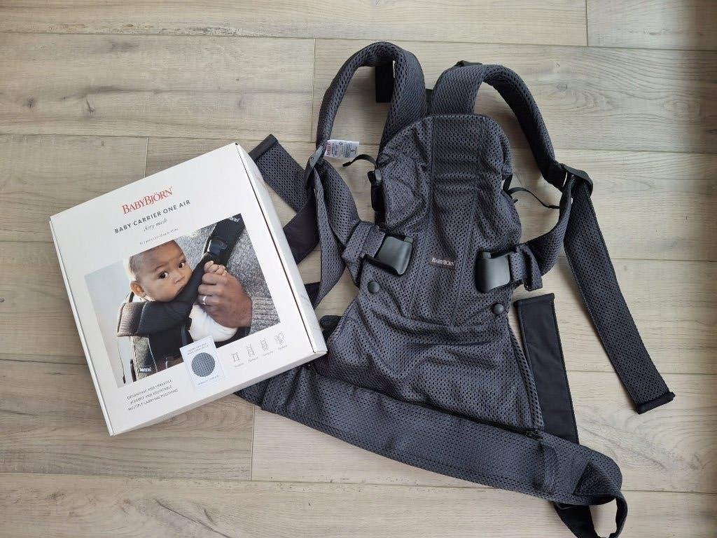Draagzak BabyBjörn One Air - 3D-Mesh - Antraciet, Kinderen en Baby's, Buik of Rug, Ophalen of Verzenden, Zo goed als nieuw, Baby Björn