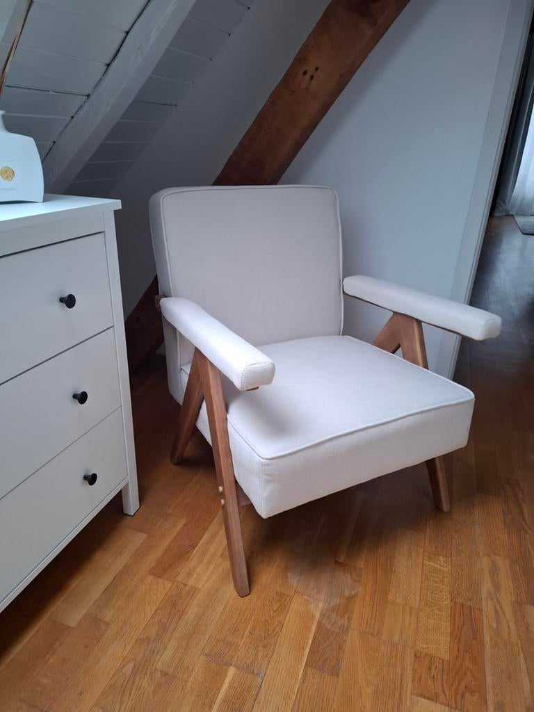 Fauteuil (beige kleur) / bijzetzetel / zetel NIEUW, Huis en Inrichting, Ophalen, Nieuw, Stof