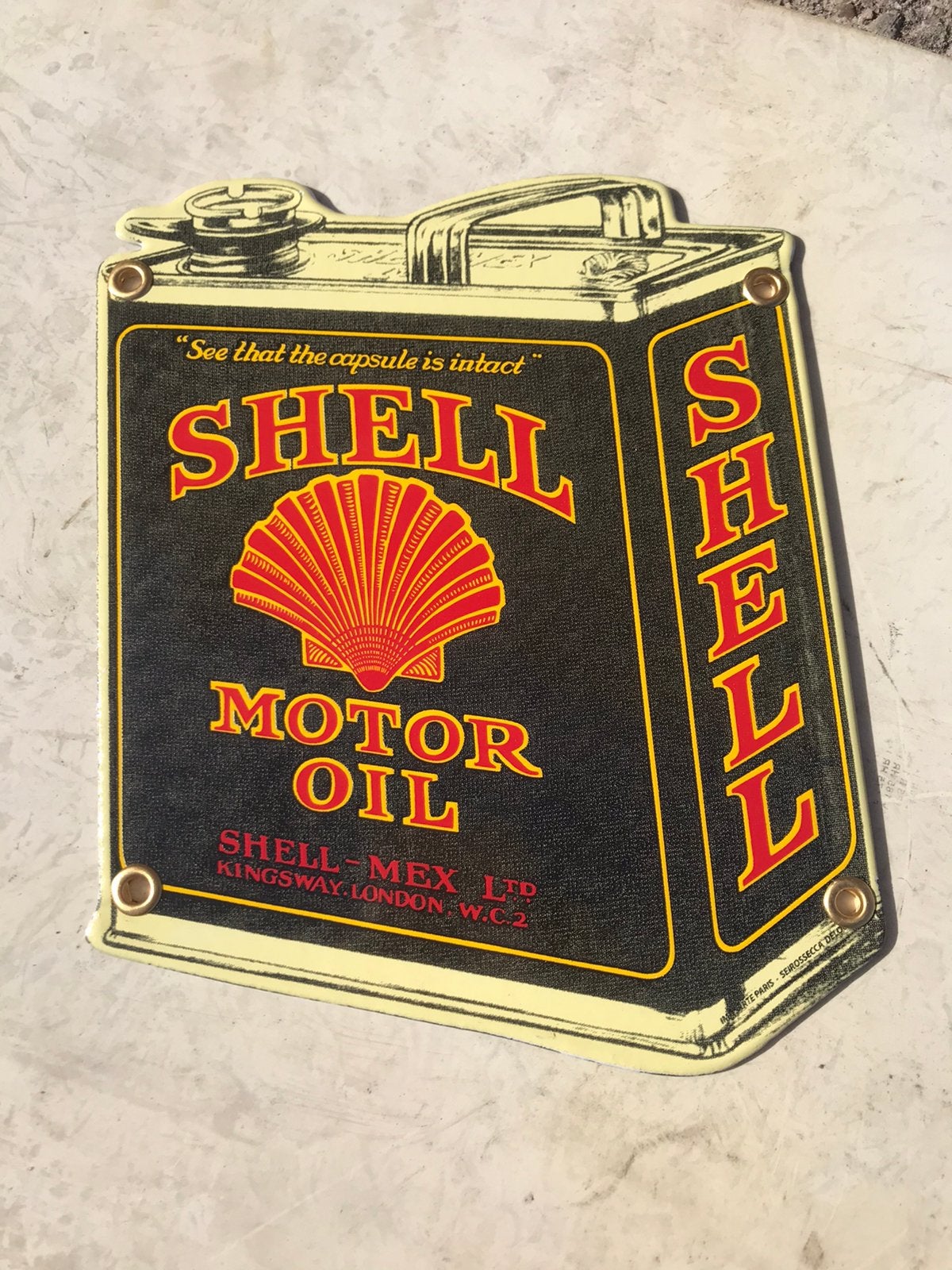 Panneau d'affichage en émail SHELL, Enlèvement ou Envoi, Comme neuf, Panneau publicitaire