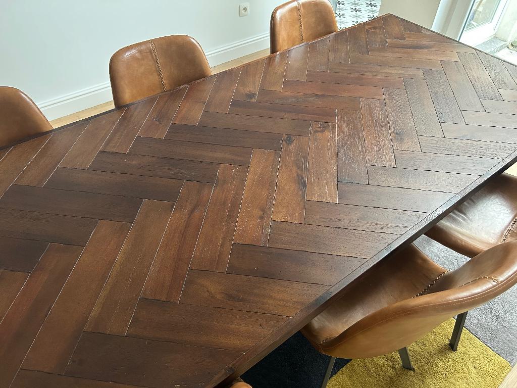 Tafel visgraat Acacia, Ophalen, 200 cm of meer, 50 tot 100 cm, Zo goed als nieuw