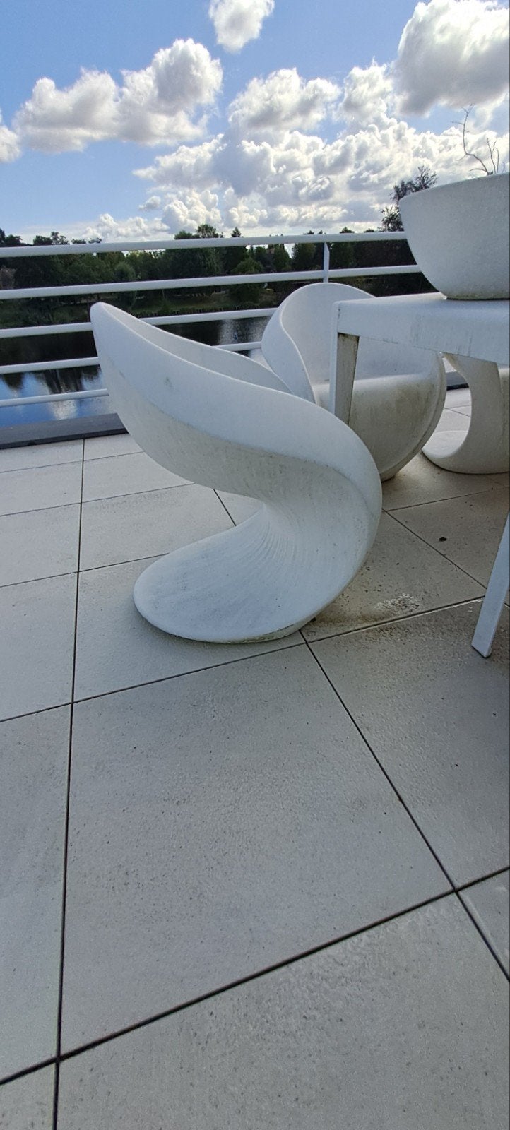 tuintafel met 8 design stoelen, Ophalen, Gebruikt, Rechthoekig