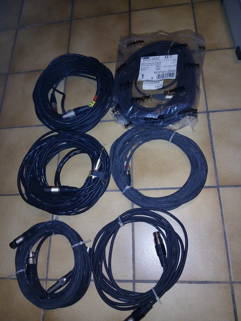 Jeu de cables micro et guitare XLR, Enlèvement, Comme neuf