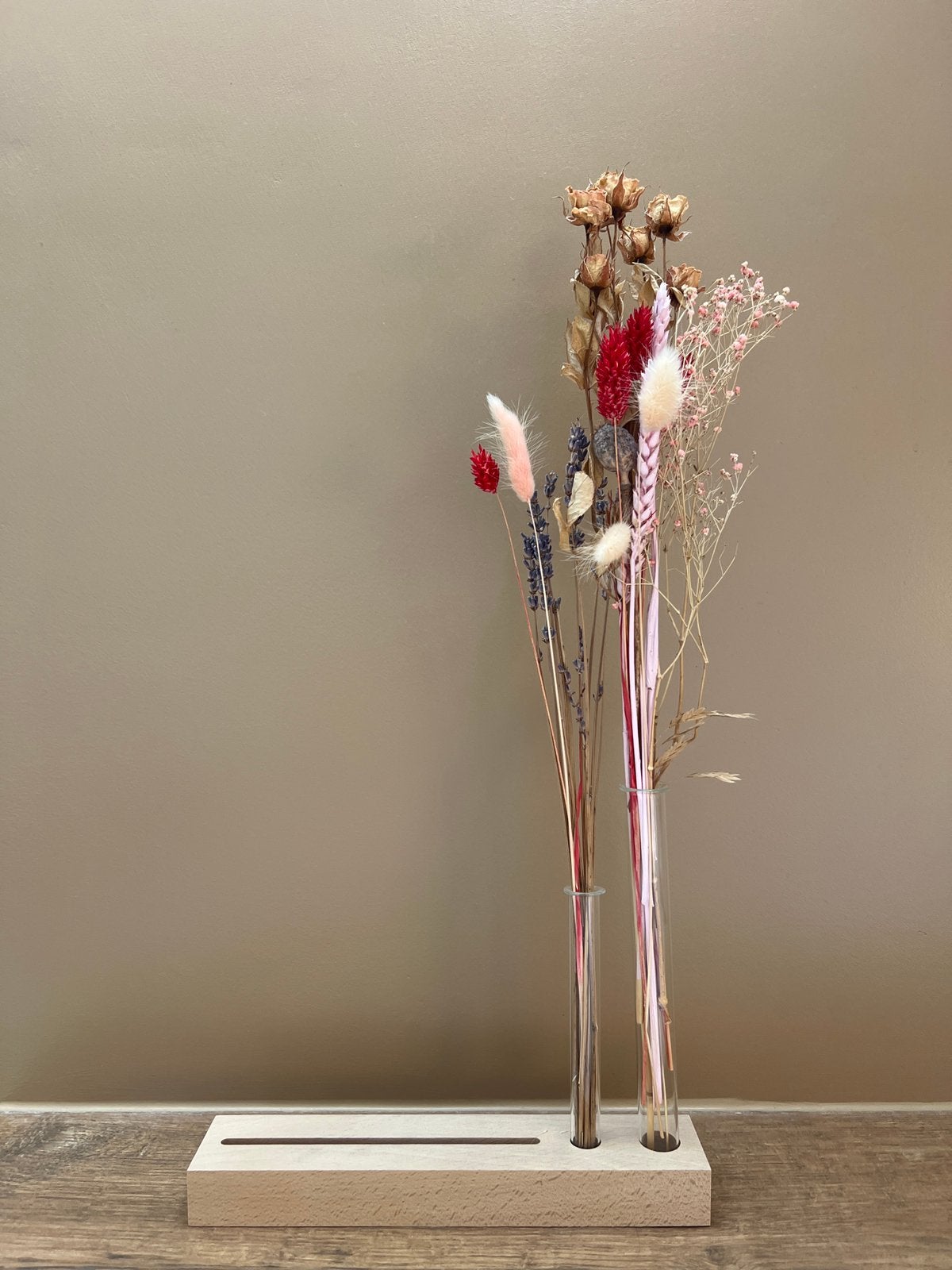 Houder mer 2 vaasjes en deoogbloemen, Ophalen, Zo goed als nieuw