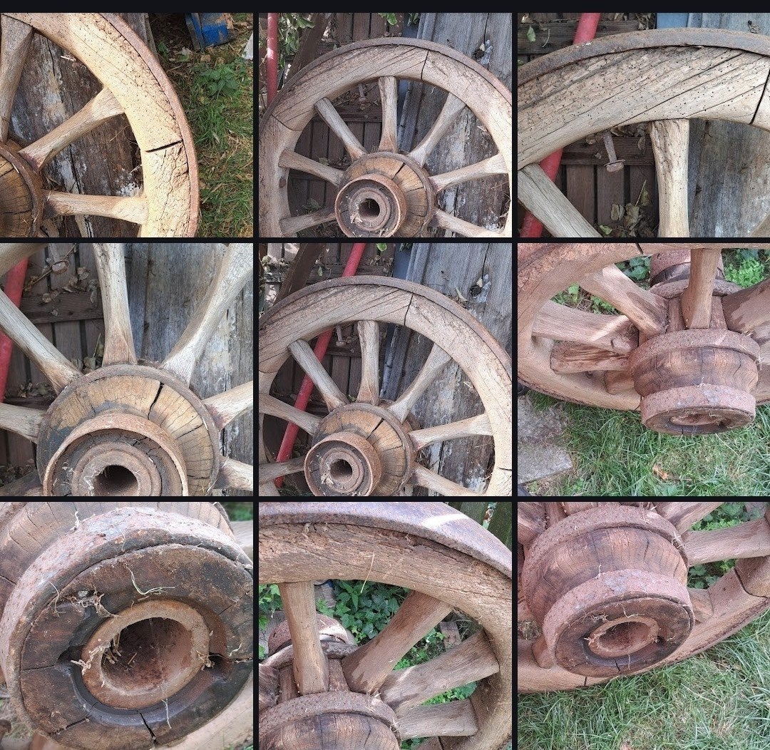Roue de charrette vintage, Bricolage & Construction, Roues & Roulettes pivotantes, Enlèvement
