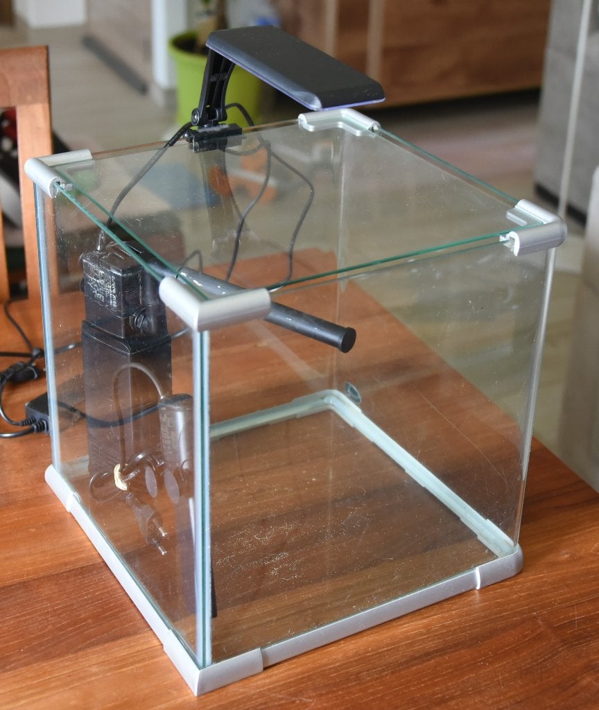 Nano aquarium complet, Enlèvement, Couvercle inclus, Comme neuf, Aquarium vide
