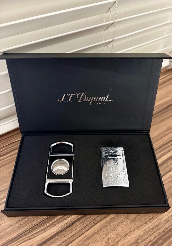 S.T. Dupont sigaar set - aansteker & knipper, Ophalen of Verzenden, Zo goed als nieuw, Aansteker
