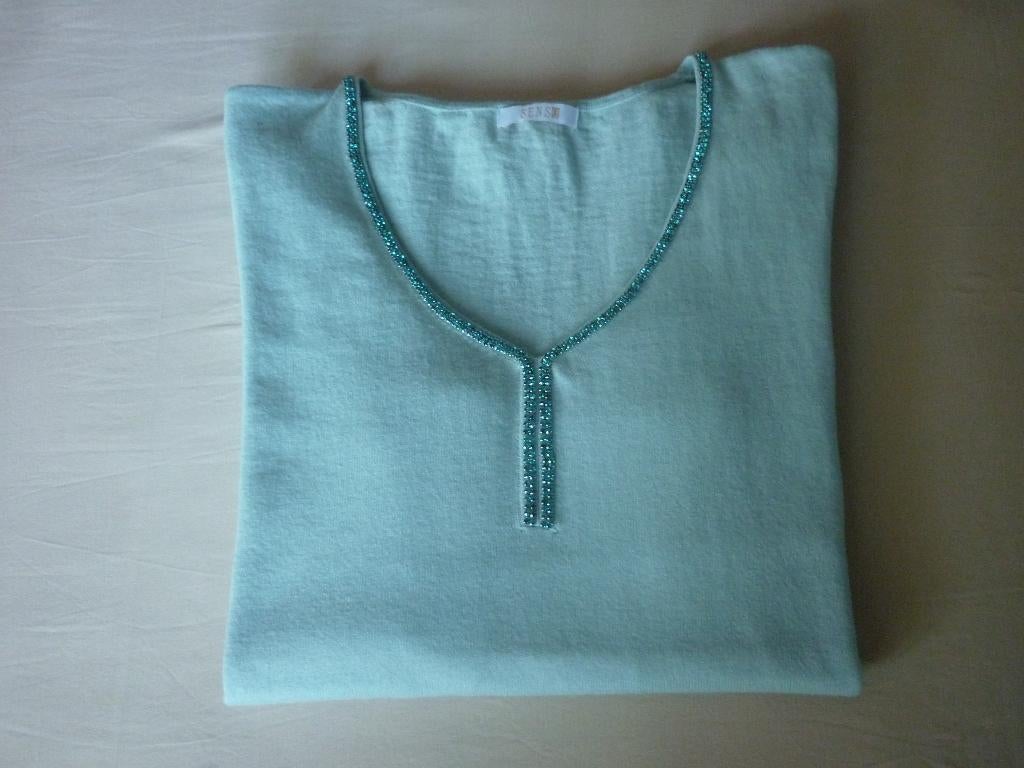 Katoen-Wollen Trui Senso, Blauw, Senso, Maat 42/44 (L), Ophalen of Verzenden