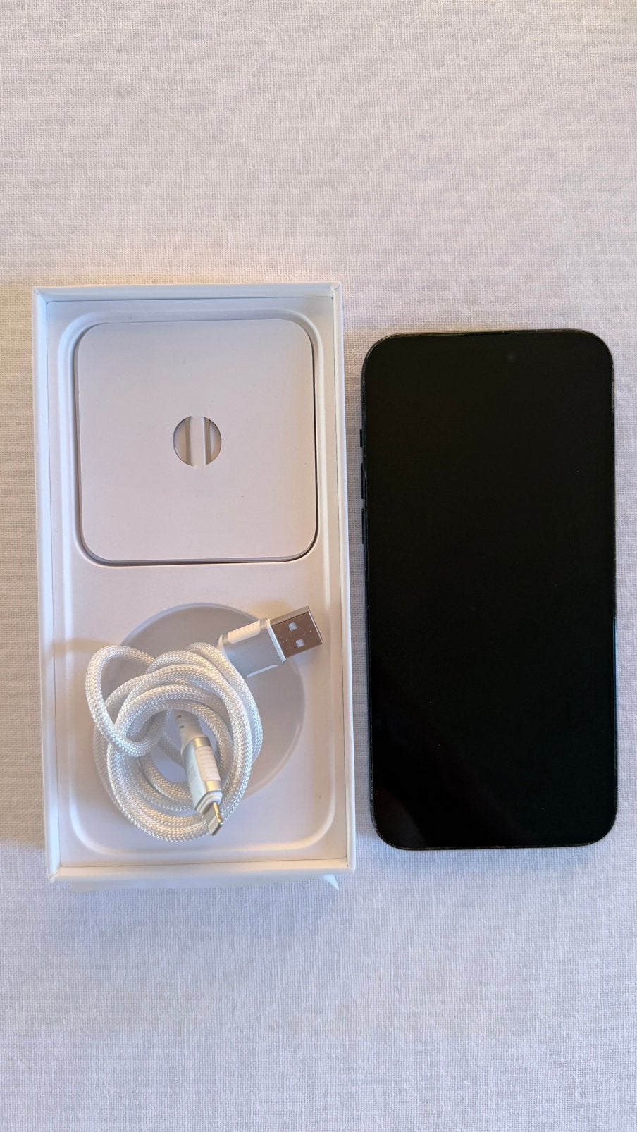 Iphone Pro Max 14 128GB Black compleet als nieuw., Télécoms, Enlèvement, Comme neuf