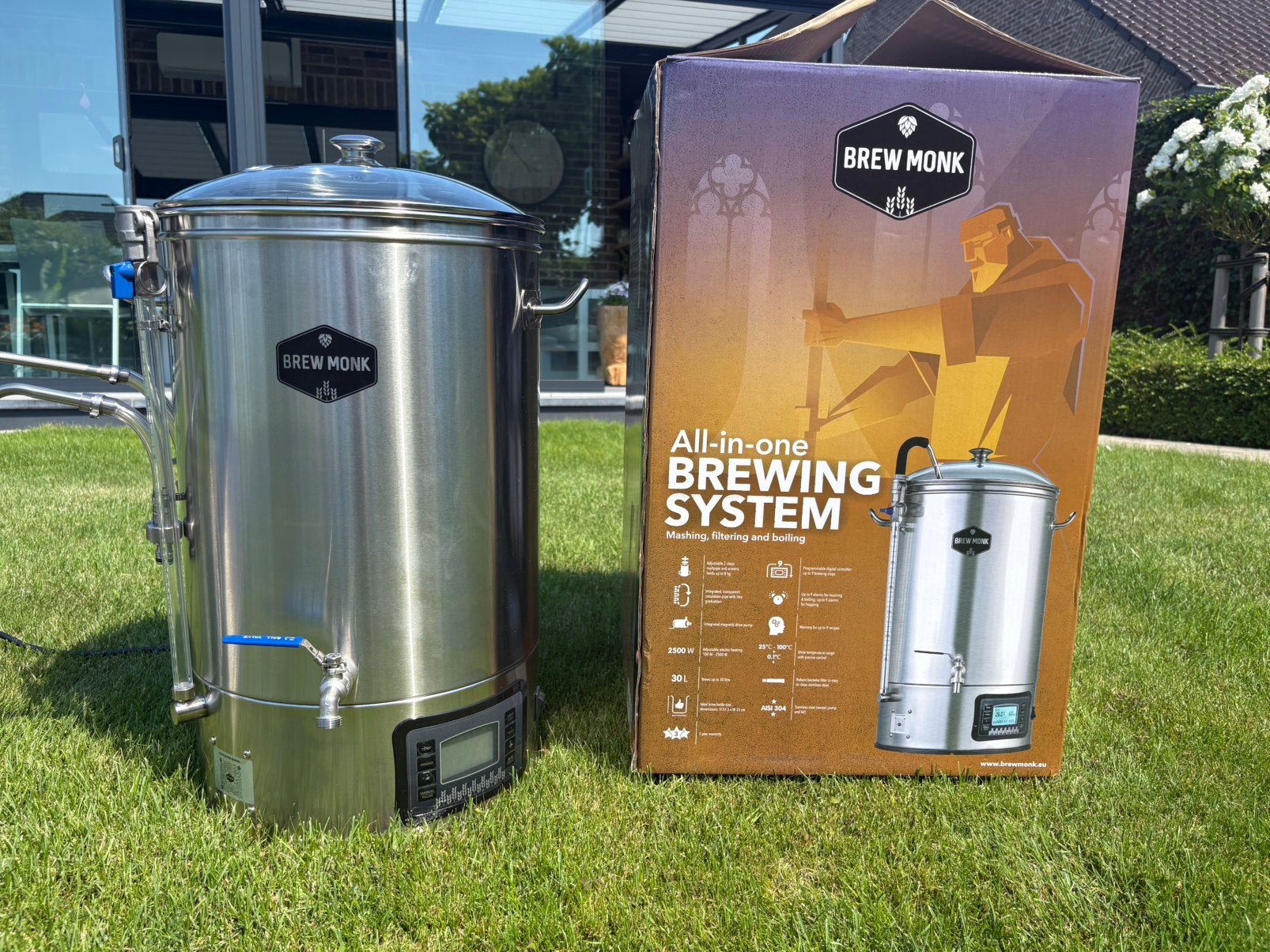 Brew Monk All-in-One Brewing Kettle 30L + Inox Dompelkoeler, Hobby en Vrije tijd, Ophalen, Zo goed als nieuw
