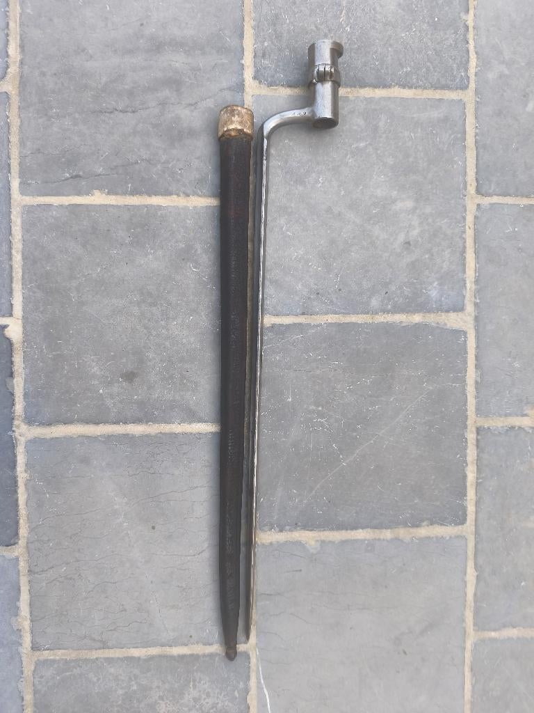 Belgian M1867/41 Albini-Braendlin Bayonet, Verzamelen, Ophalen of Verzenden, Landmacht, Zwaard of Sabel