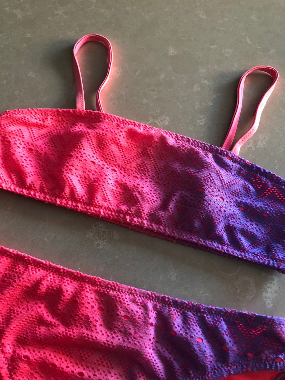 Fluo bikini maat 146-152, Kinderen en Baby's, Ophalen of Verzenden, Zo goed als nieuw, Maat 152, Bikiniset