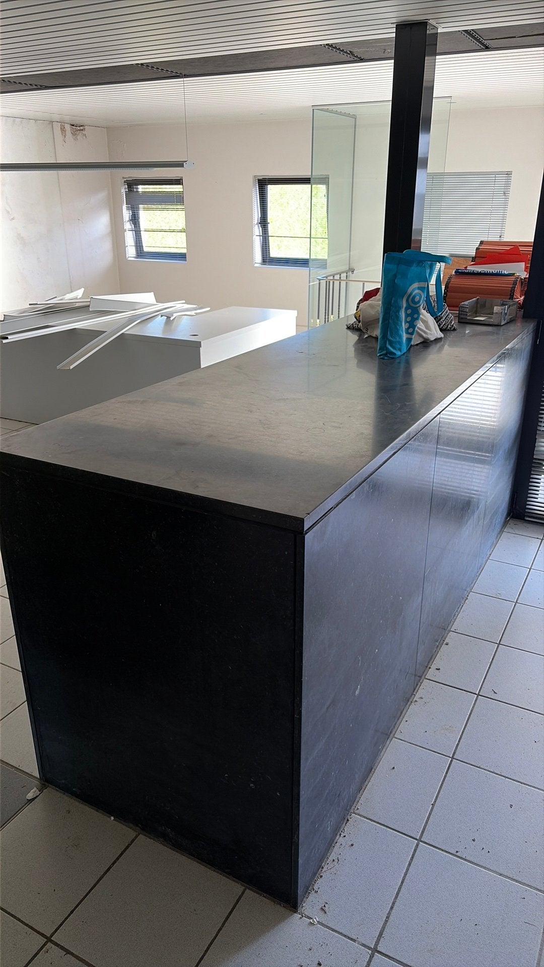Zwart marmer keukenblad, Huis en Inrichting, Ophalen, Gebruikt, 50 tot 100 cm, 100 tot 150 cm