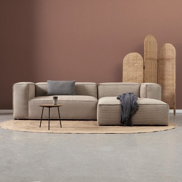 Zetel / Moderne bank met chaise longue, Ophalen, 250 tot 300 cm, Nieuw, Stof