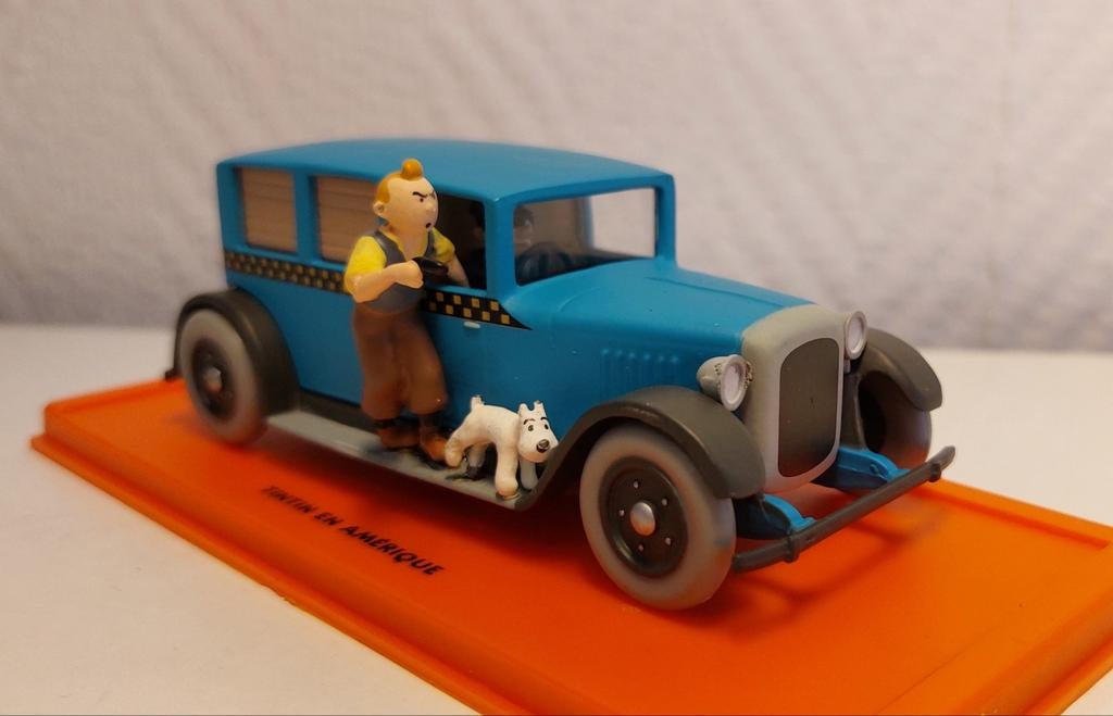 KUIFJE Atlas auto rode reeks 1/43 'Taxi Checker 1929', Ophalen of Verzenden, Kuifje, Gebruikt, Beeldje of Figuurtje