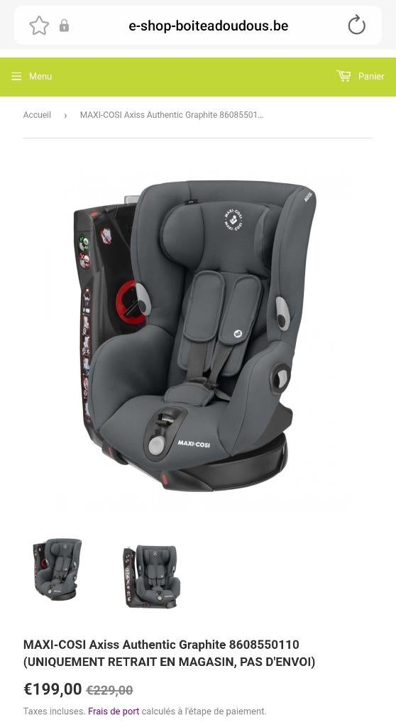 Siege auto MAXI COSI AXISS PIVOTABLE 9-18 KG, Kinderen en Baby's, Autostoeltjes, Ophalen