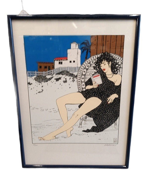 Milo Manara (1945) La lecture lithographie couleur 138/200., Signé, Enlèvement, Lithographie