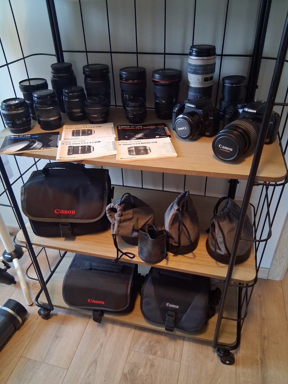 2 canon camera's + 10 lenzen en toebehoren, Enlèvement, Utilisé, Canon