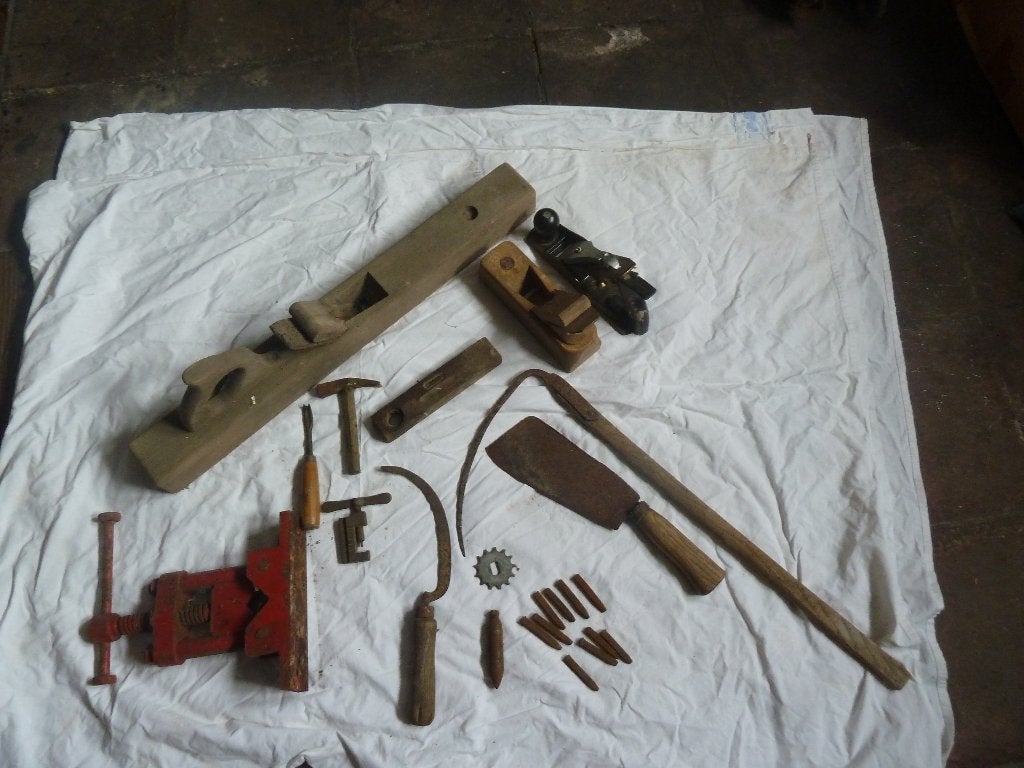 oude werkmaterialen - groot lot, Antiek en Kunst, Ophalen