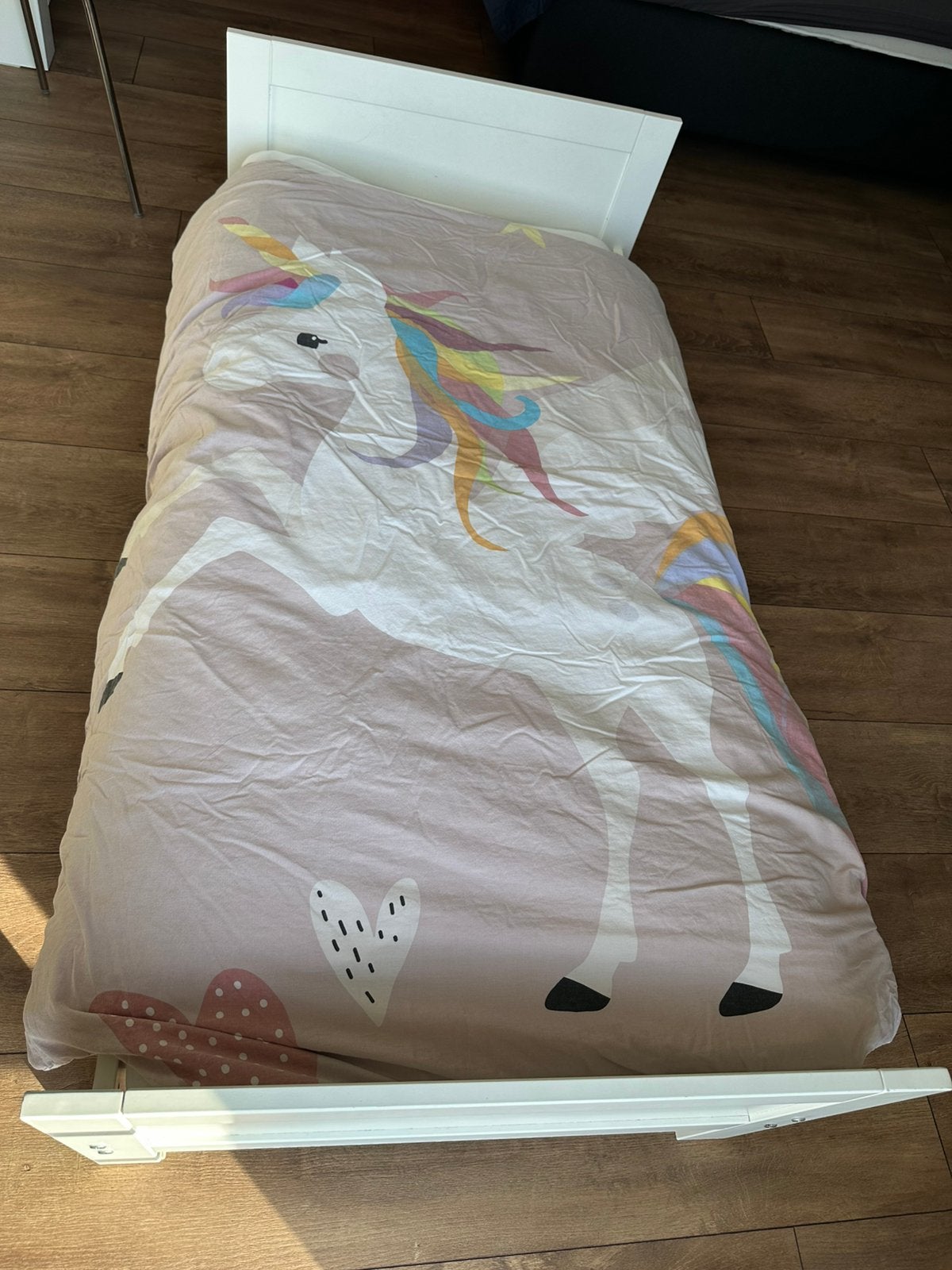 Kinderbed te koop, Huis en Inrichting, Slaapkamer | Bedden, Ophalen, Gebruikt, Eenpersoons, Wit