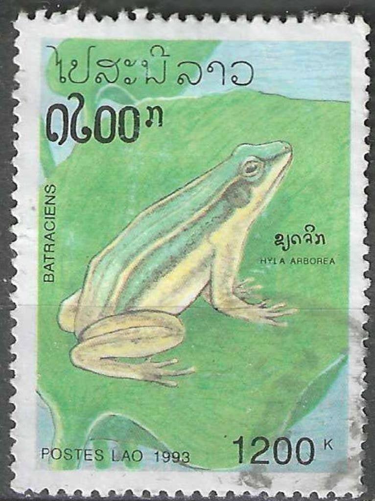 Laos 1993 - Yvert 1080 - Grenouilles - Hyla arborea (ST), Envoi, Affranchi