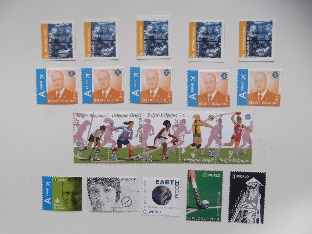 100x World waarde 1 - valeur 1, Timbres & Monnaies, Timbres | Europe | Belgique, Enlèvement ou Envoi, Non oblitéré, Timbre-poste
