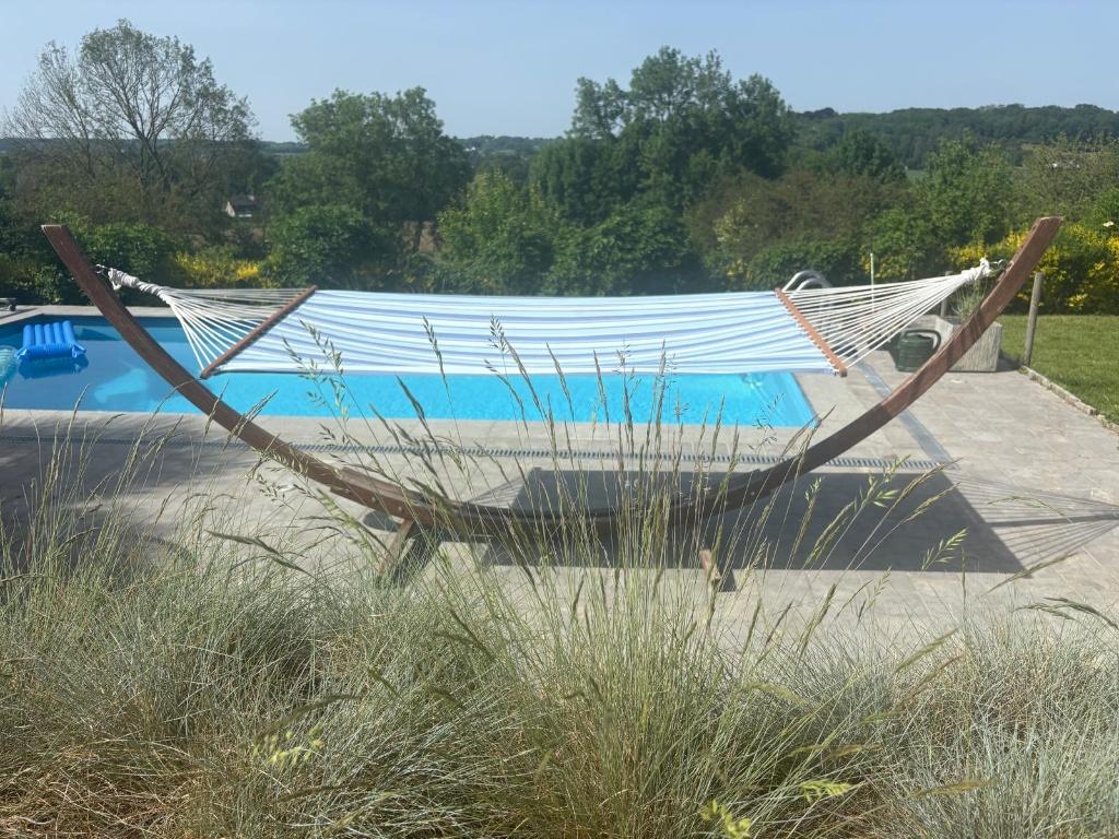 Hamac xxl en bois avec toile, Tuin en Terras, Hangmatten, Ophalen, Gebruikt, Met standaard, Eenpersoons